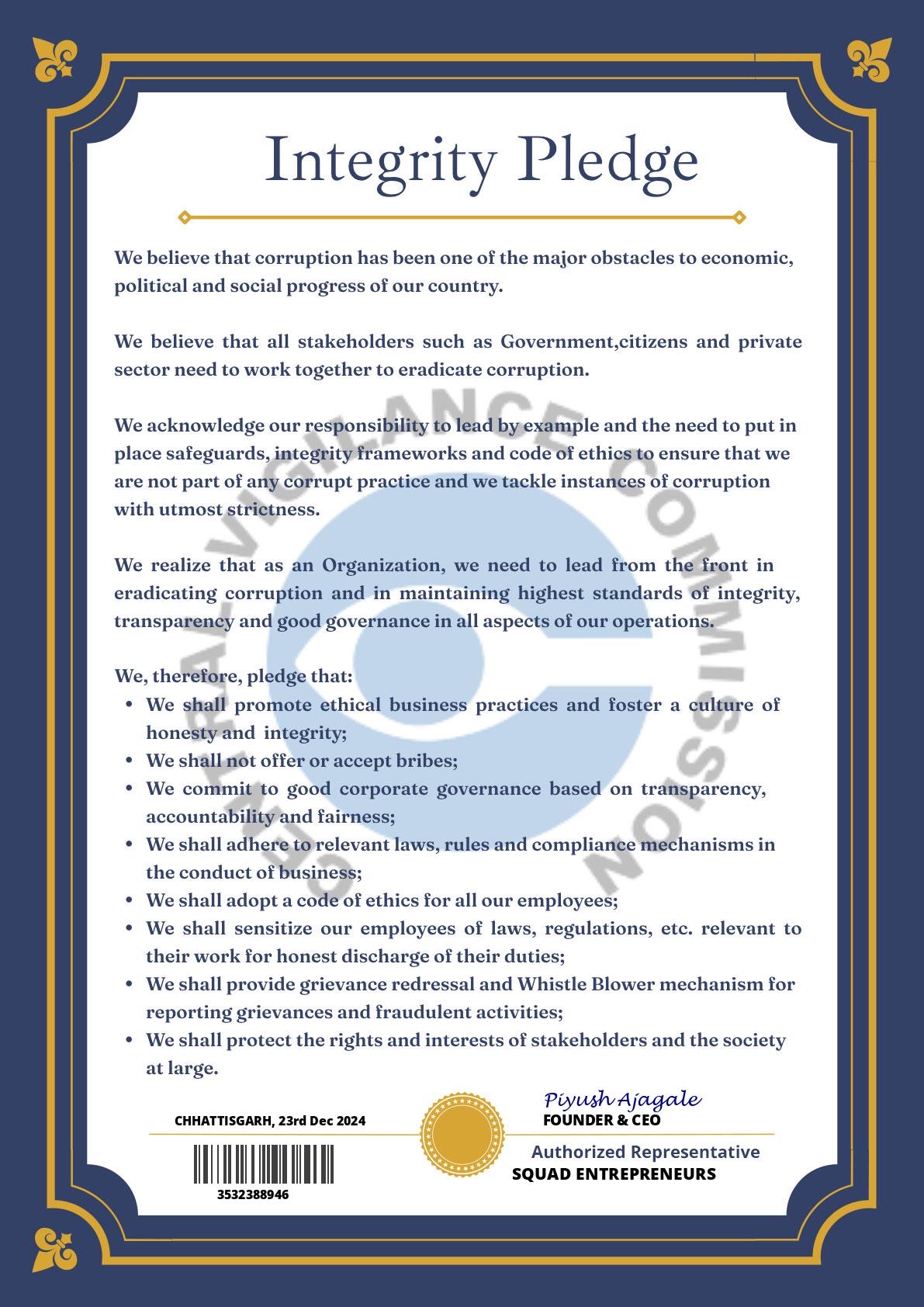 Integrity Pledge